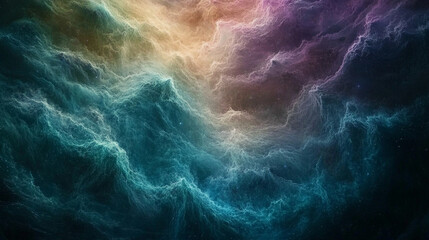 Obraz premium Ethereal abstract painting featuring a swirling blend of vivid and muted colors creating a sense of movement and chaos evoking feelings of energy freedom and the beauty within disorder