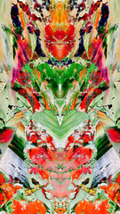 Fototapeta premium Abstract art background . Hand painting artwork on canvas .