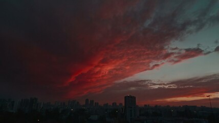 Fototapeta premium sunset over city