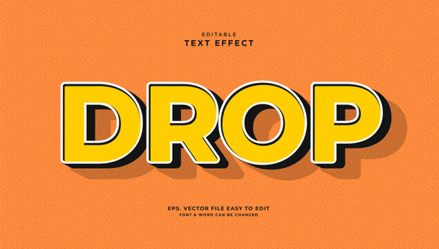 3D drop simple editable text effect trend
