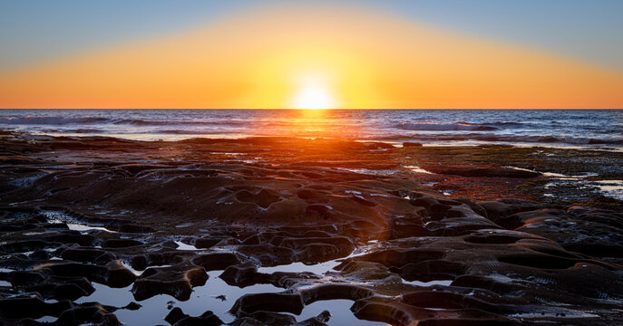 Sunset at Low Tide Panoramic 