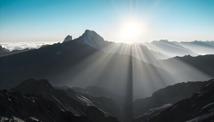 mountain, range, sunrise, photograph, highresolution, peaks, light, mist, valleys, nature, landscape, scenic, serene, majestic, peaceful, soft, illumination, dramatic, view, outdoors, dawn, golden, gl