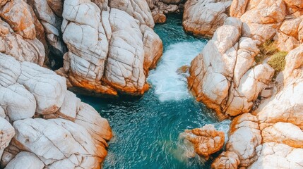Rocky river formations nature's artistry scenic view geology wonders