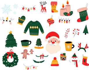 christmas icons set vector illustration
