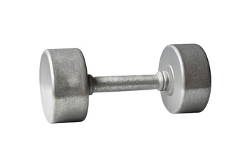 Fototapeta premium Single piece cast iron dumbbell, isolated on white background.