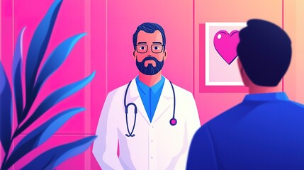 Fototapeta premium A doctor conducting a routine screening for cardiovascular diseases, emphasizing the role of prevention through early testing.