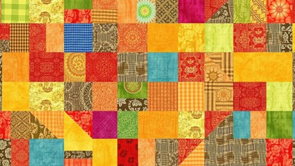 Fototapeta premium Brighten Your Space with a Colorful Patchwork Quilt: Perfect for Cozy Nights and Home Decor