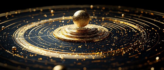 Golden Sphere and Spiral Waves in Cosmic Space