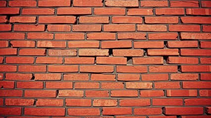 Obraz premium Vibrant Red Brick Wall Background: Perfect for Design, Decor, and Architectural Inspiration