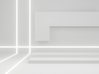 White background with neon lights