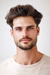 Obraz premium Captivating Male Model with Chiseled Features in Cinematic Studio Setting