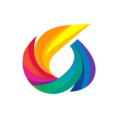 Vibrant rainbow logo design digital art graphic creation colorful patterns creative concept eye-catching symbolism