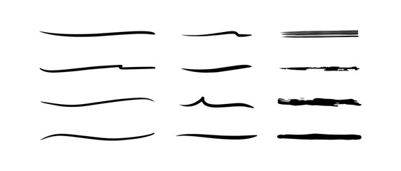 hand drawn underline collection illustration.