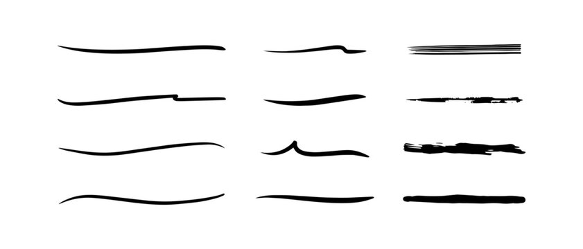 hand drawn underline collection illustration.