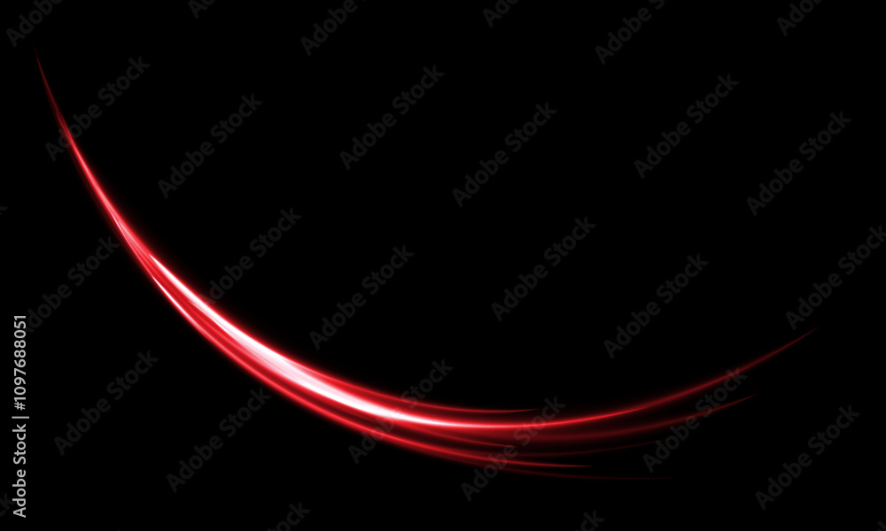 Poster abstract red light speed motion movement curve on black background vector