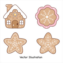 Groovy christmas cookies. Vector illustration.