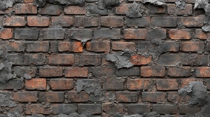 Obraz premium Old weathered brick wall with patterns and textures.