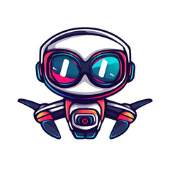 Fototapeta premium Innovative drone mascot design for delivery service urban environment digital art futuristic concept eye-catching viewpoint