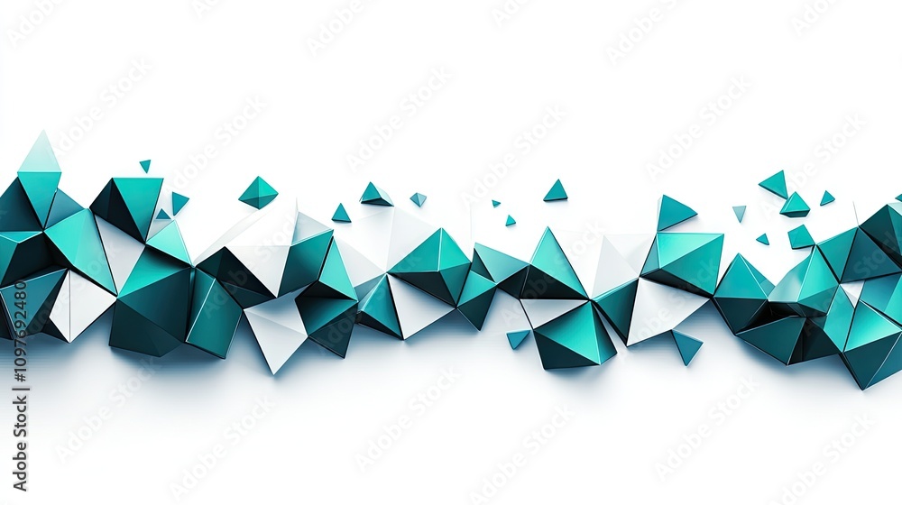 Poster abstract geometric shapes in turquoise and white create a modern, dynamic visual perfect for digital