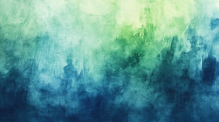 Fototapeta premium A soothing gradient of blue and green hues, creating a tranquil abstract watercolor backdrop.
