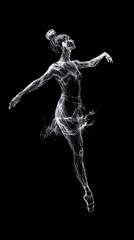 Obraz premium Dancing woman - ballet dancer or performer with colorfu on background. Copyspace. Modern design. Contemporary art collage. Concept of summertime, vacation, mood, beach, travel, leisure activity