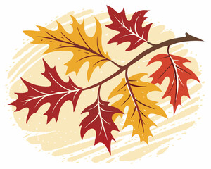 Autumn Maple Leaves Vector Illustration on White Background
