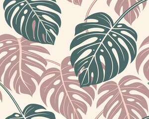 Seamless floral pattern with flowers and leaves, vintage spring design