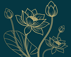 Vintage floral vector illustration with seamless flower pattern and leaves for decoration and design