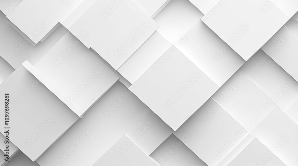 Poster abstract white geometric layers creating a modern and minimalist pattern.