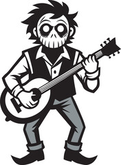 Psycho Hillbilly Killer Outline Graphic Design Art Silhouette Illustration