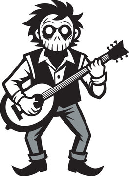 Psycho Hillbilly Killer Outline Graphic Design Art Silhouette Illustration