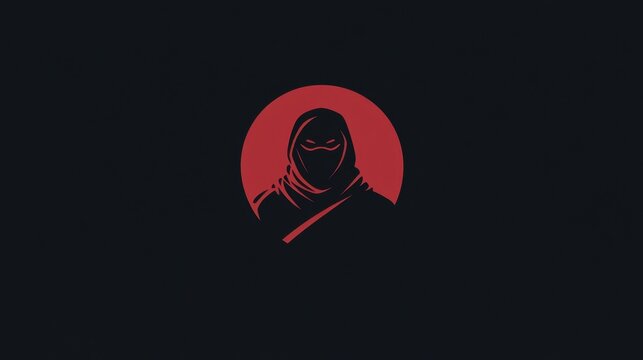 minimalistic modern color ninja logo