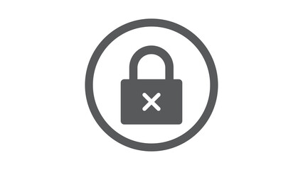 padlock with cross mark symbol