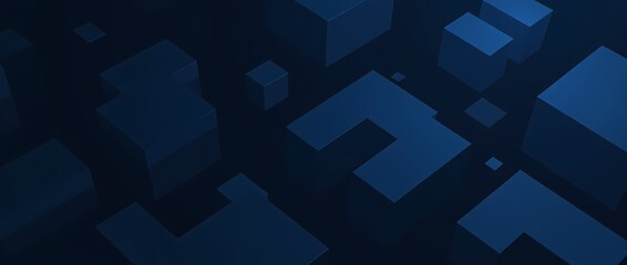 Obraz premium Abstract geometric blocks on black background, 3d rendering