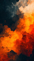 Dynamic Fiery Abstract Background with Vibrant Orange and Red Smoke Blending Patterns