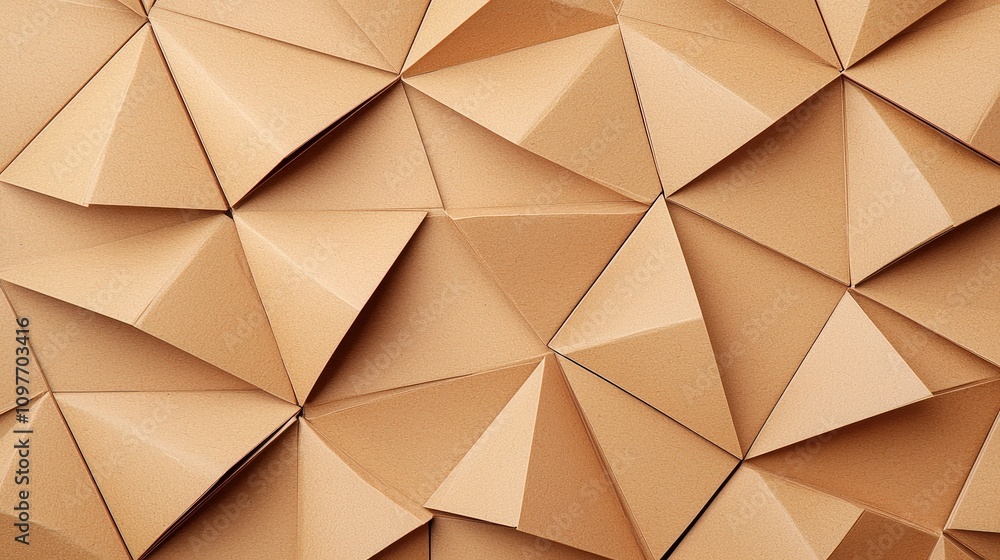 Aufkleber abstract brown geometric paper texture background 3d triangular pattern design