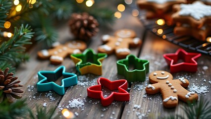 Rustic Christmas Cookie Cutters, Gingerbread & Pine