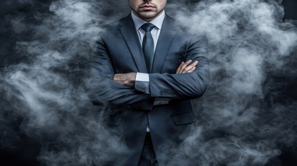 Confident businessman in sharp suit, portrait of professionalism, leadership and success in the corporate world