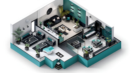 an isometric luxary hotel