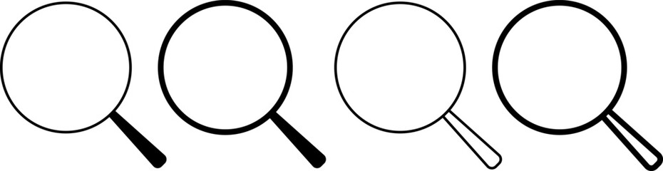 loupe icon set. search icon. magnifying glass