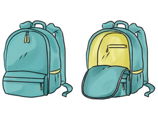 Fototapeta premium ポップカラーのリュック＿グリーン