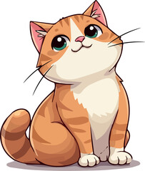 vector illustration of a cute dreamy ginger cat