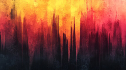 Abstract creative glitch background symbolizing chaos, distortion, and digital disruption with vibrant colors blending into a fragmented design representing the clash of order and randomness in the vi