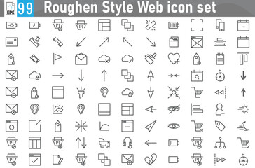 Roughen Style Web icon set, Set of computer icon vectors