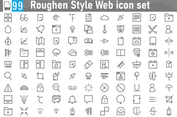 Roughen Style Web icon set, Set of computer icon vectors