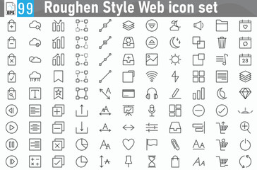 Roughen Style Web icon set, Set of computer icon vectors