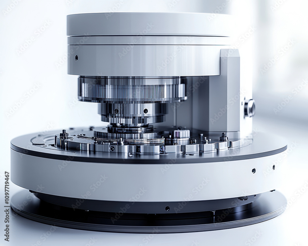 Poster high-tech industrial machine component with precision gears for advanced manufacturing