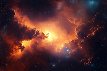 Colorful space galaxy cloud nebulae, starry night cosmos, and the science of the universe and astronomy create a stunning supernova background wallpaper