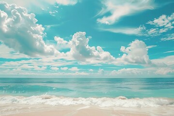 Obraz premium Tropical beach background for summer vacation concept. Vintage style.