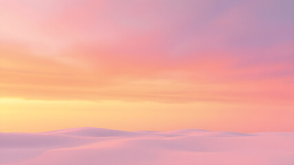 Obraz premium 8K Colorful Sunset Sky Abstract Landscape Background with Smooth Gradient of Sky from Light Orange, Pink, and Blue to Purple.